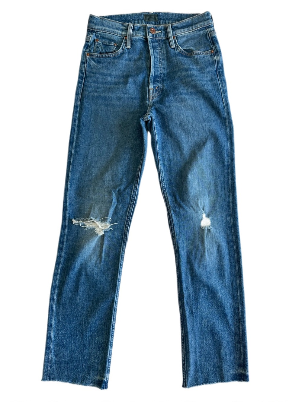 MOTHER The Tomcat Ankle Fray Globe Trotter High Rise Jeans Size 26
